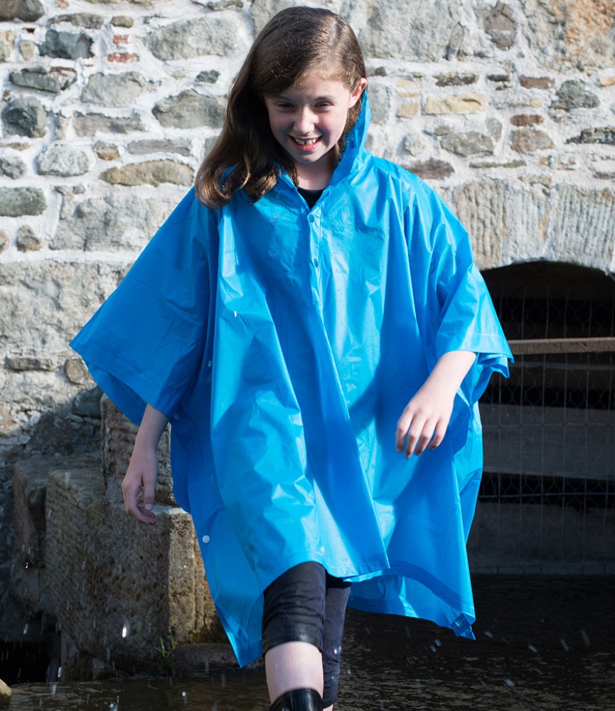 KIDS RAIN PONCHO, Clubs, Coats, Fleeces, Waterproofs, Plain School Wear, Accessories