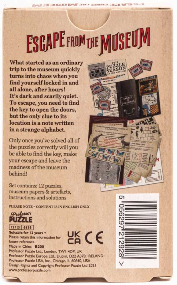 ESCAPE FROM THE MUSEUM, Educational Books and Games