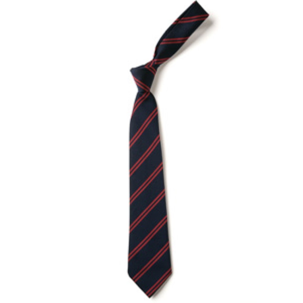 Canada Hill Primary School - Double Stripe Design Navy/Red Tie DS101, Ties, Canada Hill Primary School
