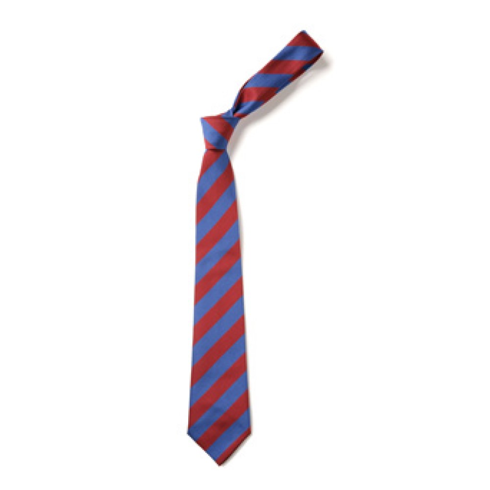 Priory RC Primary - Broad Stripe Design Tie Red Royal (BS80), Uniform Items, Ties